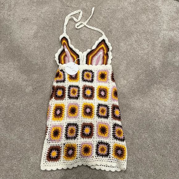NWT Petal and Pup Women's‎ Jaliyah Crocheted Halter Mini Dress XS - Picture 4 of 7